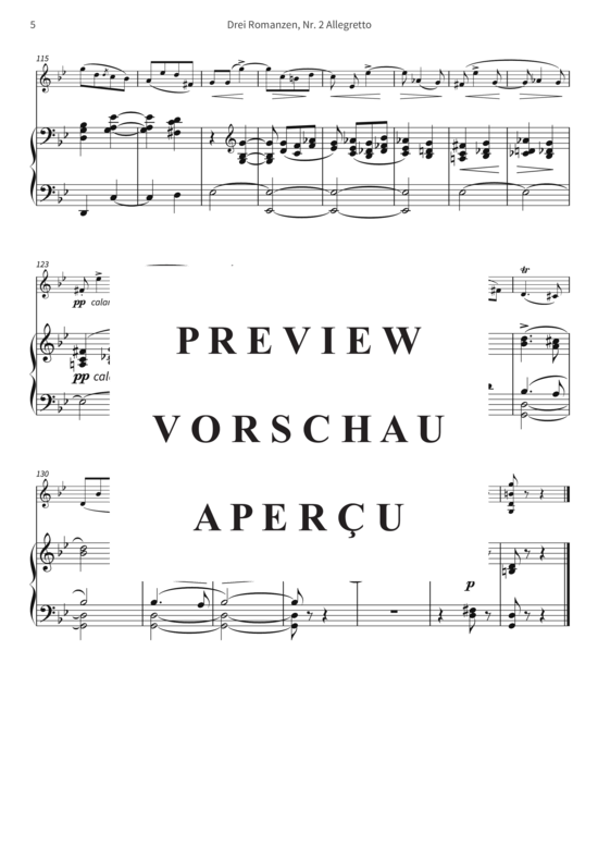 gallery: Drei Romanzen, Nr. 2 Allegretto - op. 22 II, Joseph Joachim freundschaftlichst gewidmet , , (Violine + Klavier)