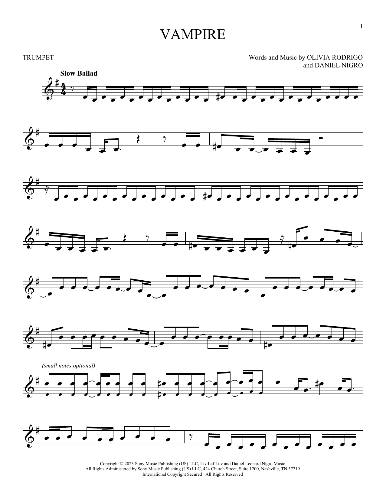 Produktgalerie: Seite 1 von 1 vampire, Olivia Rodrigo, Trompete