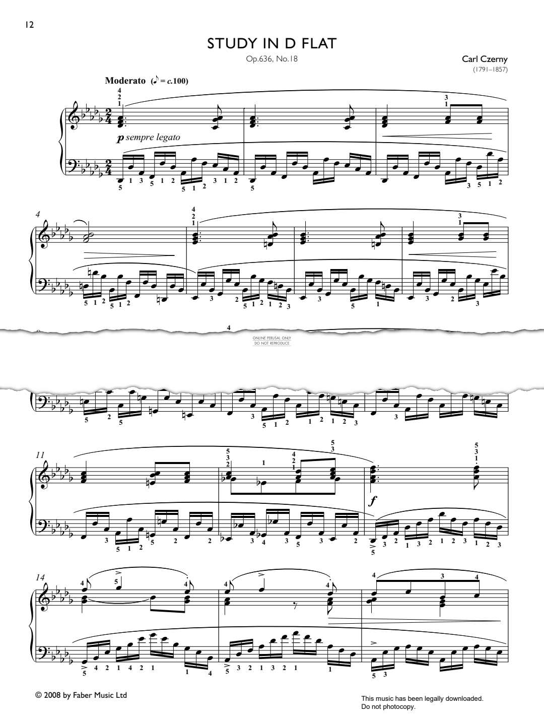 Produktbild zu: Study in D flat Op. 636, No. 18 (from Real Repertoire Studies Grades 6-8)