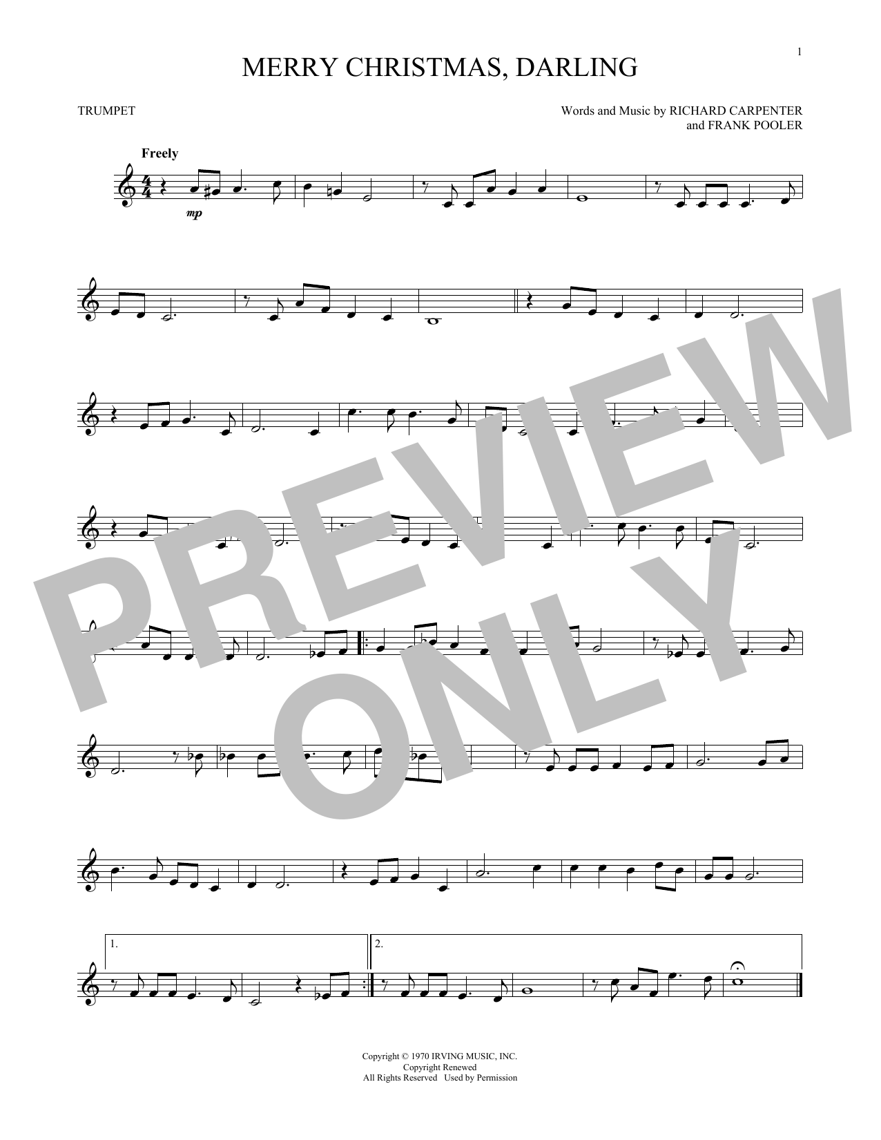 Produktgalerie: Seite 1 von 1 Merry Christmas, Darling, Carpenters, Trompete