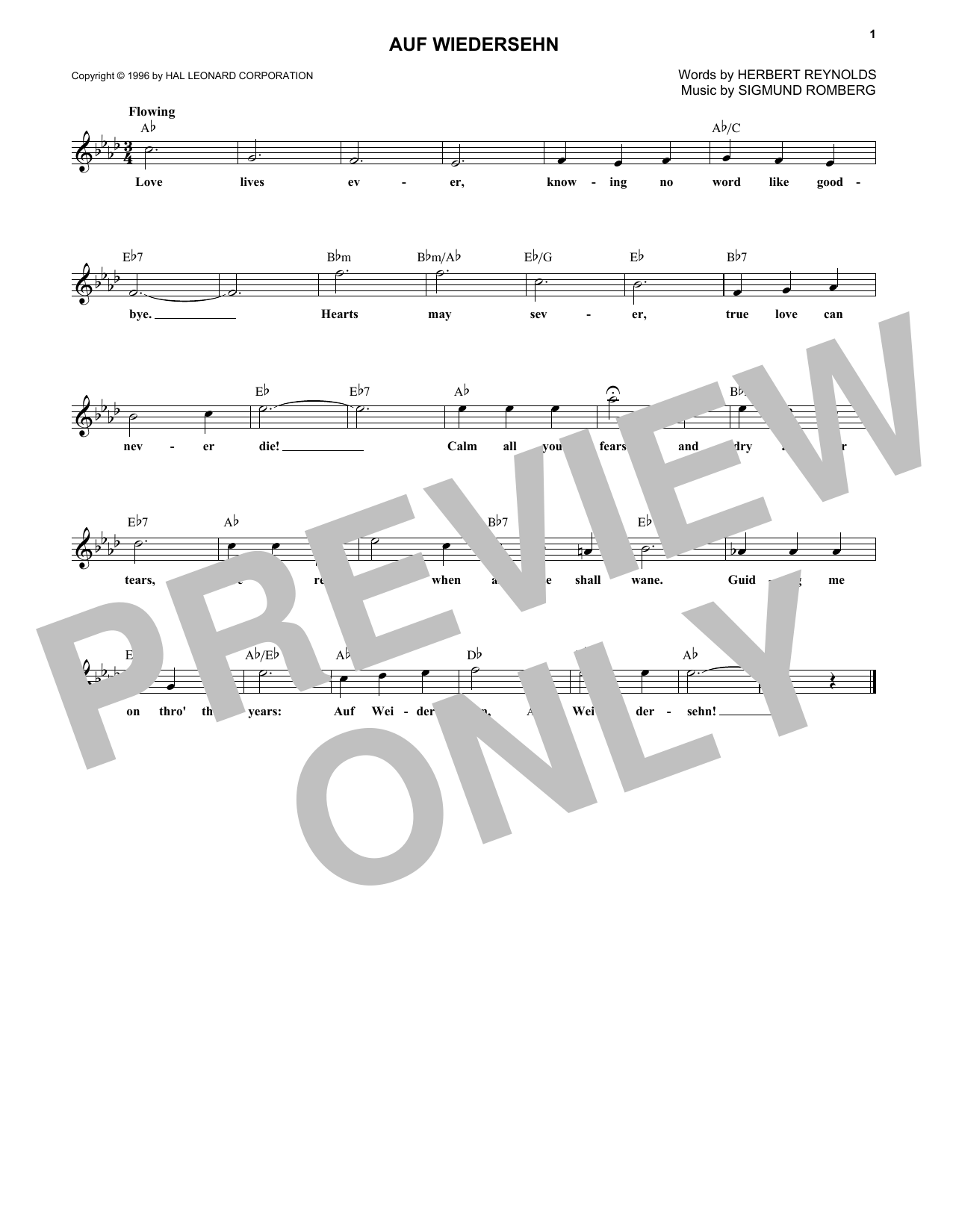 Product gallery: Page 1 of 1 Auf Wiedersehn, Sigmund Romberg