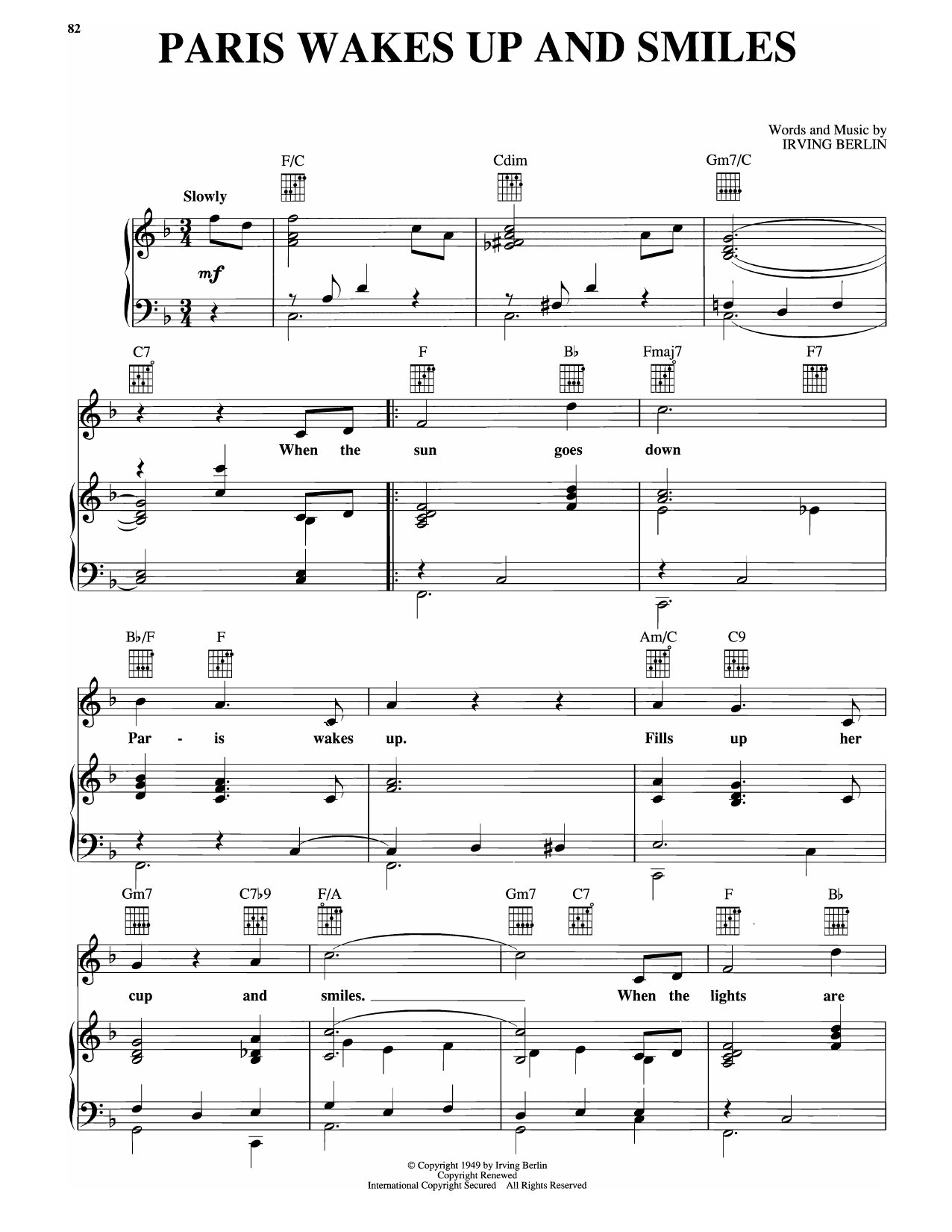 Produktbild zu: Paris Wakes Up And Smiles (from Miss Liberty)