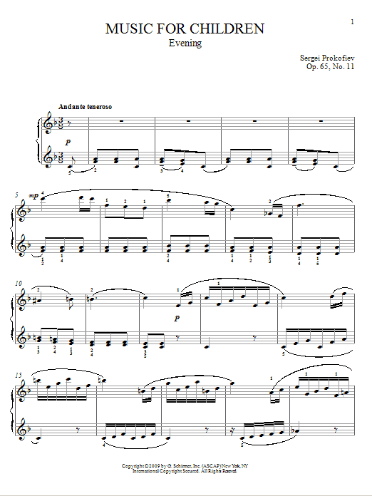 Product gallery: Page 1 of 1 Evening, Sergei Prokofiev