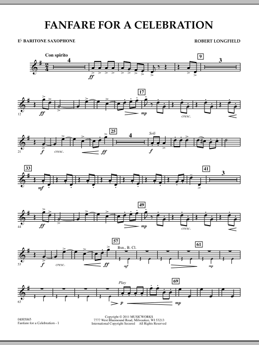 Produktgalerie: Seite 1 von 1 Fanfare For A Celebration - Eb Baritone Saxophone, Robert Longfield, Ensemble