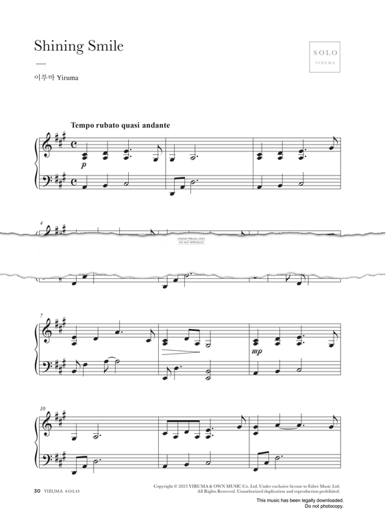 Produktgalerie: Seite 1 von 1 Shining Smile, Yiruma, Klavier