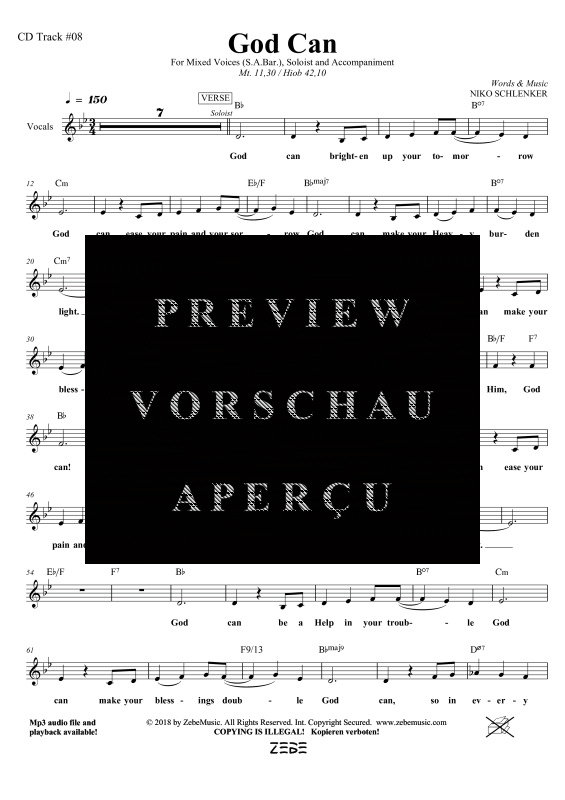 gallery: God Can, , Gemischter ChorSAM/Solo opt. und Klavier