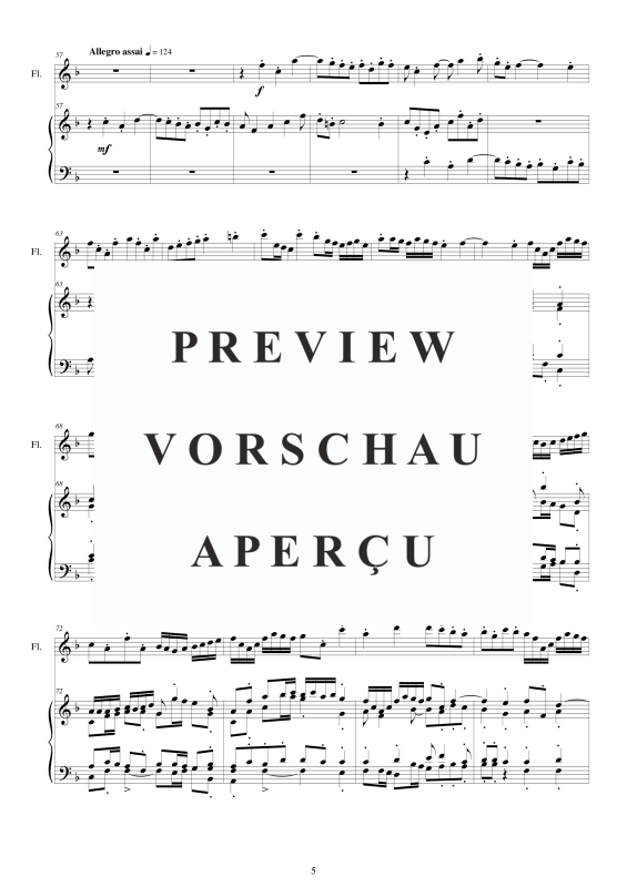 Produktgalerie: Seite 6 von 11 Flute Concerto No.2 in F-Dur Op.5, , Querflöte Solo und Klavier/Cembalo