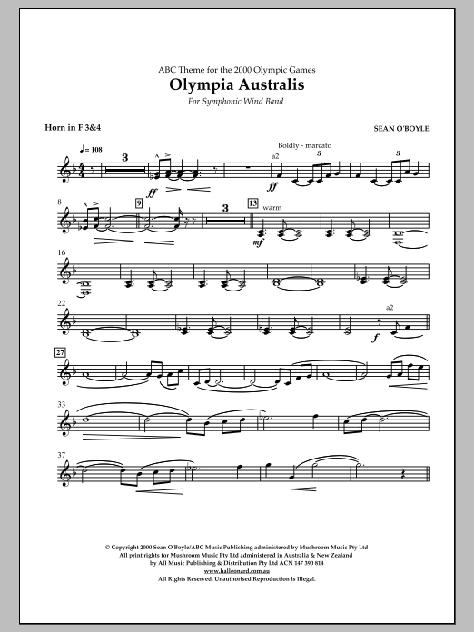 Produktbild zu:  Olympia Australis (Symphonic Wind Band) - F Horn 3,4 - 
