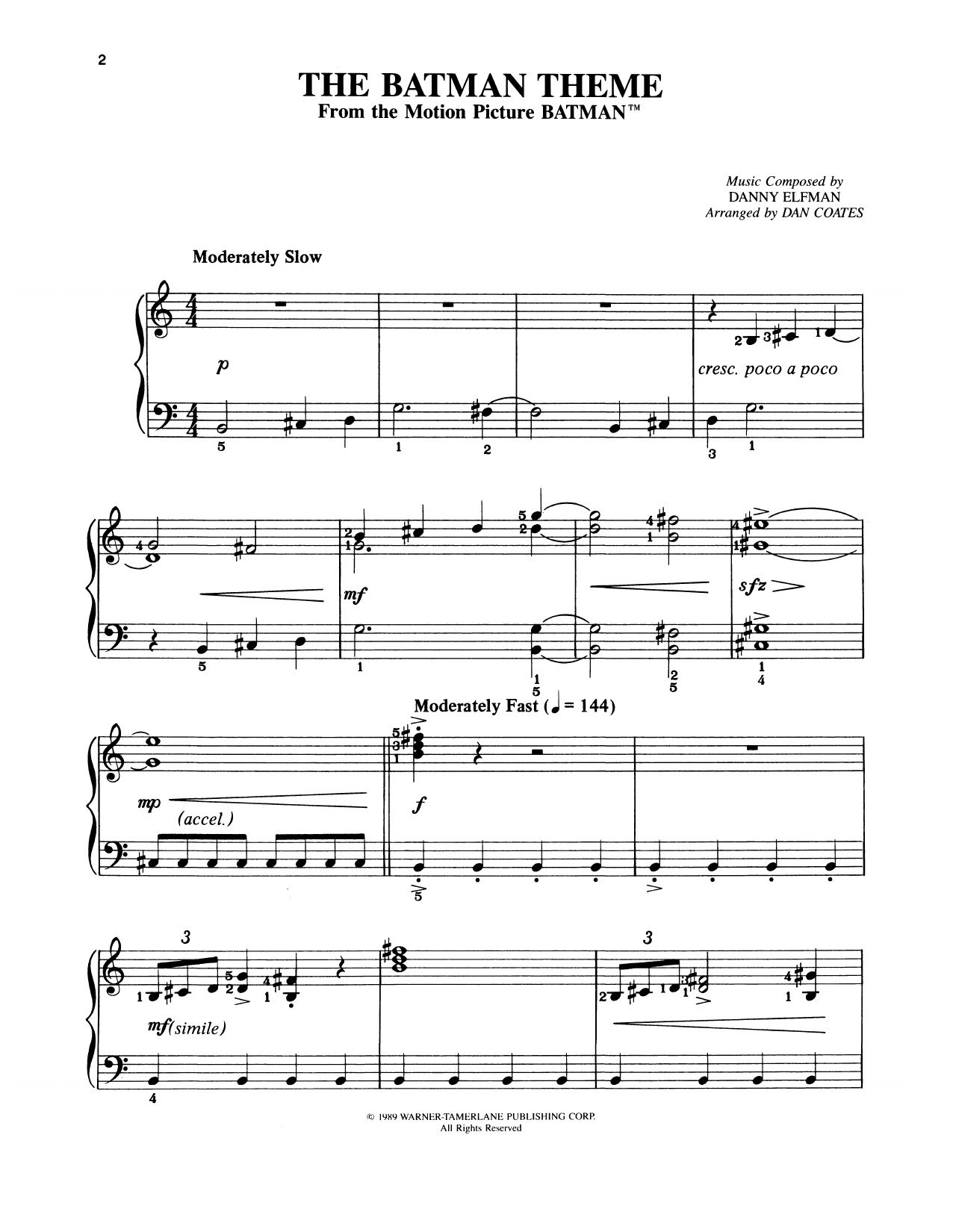 Produktbild zu: Batman Theme (from Batman) (arr. Dan Coates)