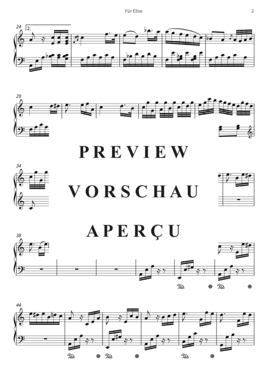 Product gallery: Page 5 of 7 Für Elise - WoO 59, Klavierstück in a-Moll , , Piano Solo