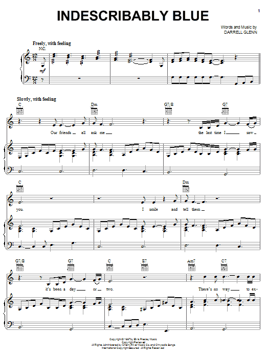 Produktgalerie: Seite 1 von 1 Indescribably Blue, Elvis Presley, Gesang, Gitarre, Klavier