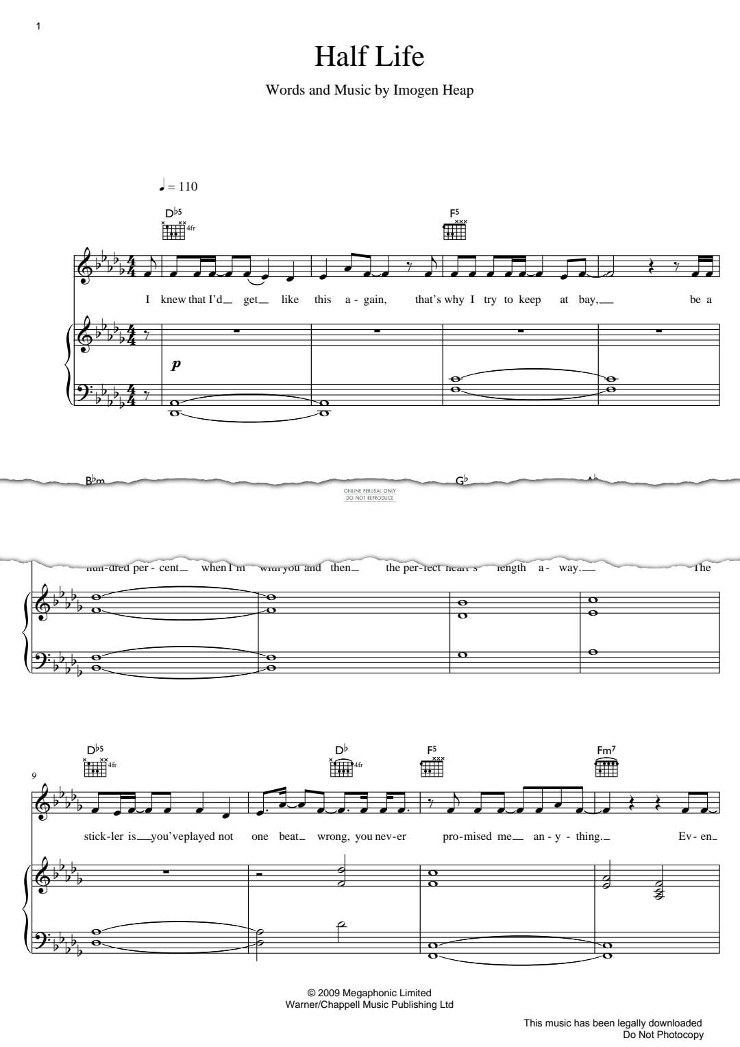 Produktgalerie: Seite 1 von 1 Half Life, Imogen Heap, Gesang, Gitarre, Klavier