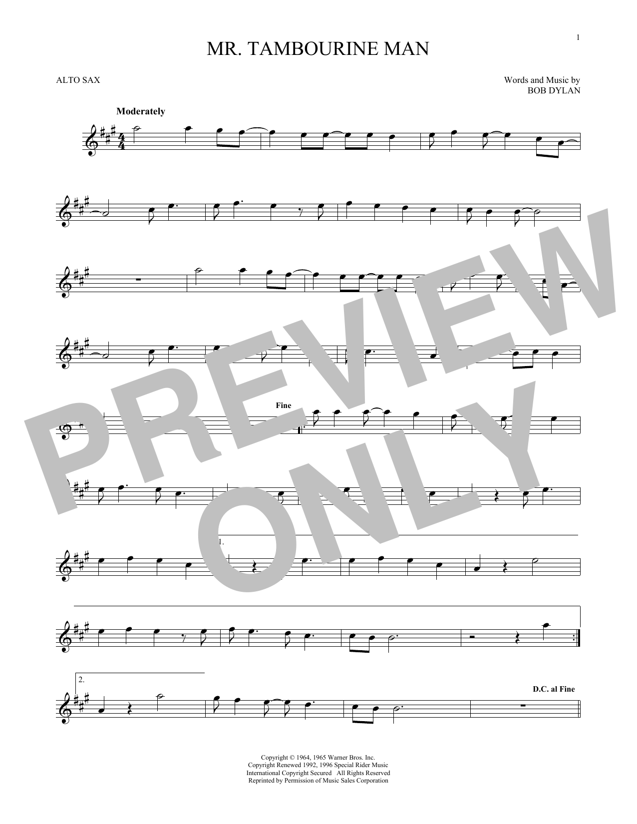 Product gallery: Page 1 of 1 Mr. Tambourine Man, Bob Dylan