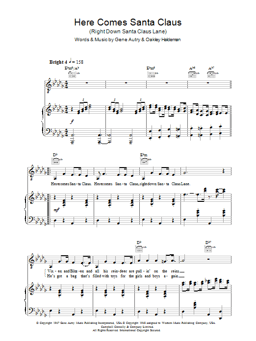 Product gallery: Page 1 of 1 Here Comes Santa Claus (Right Down Santa Claus Lane), Gene Autry