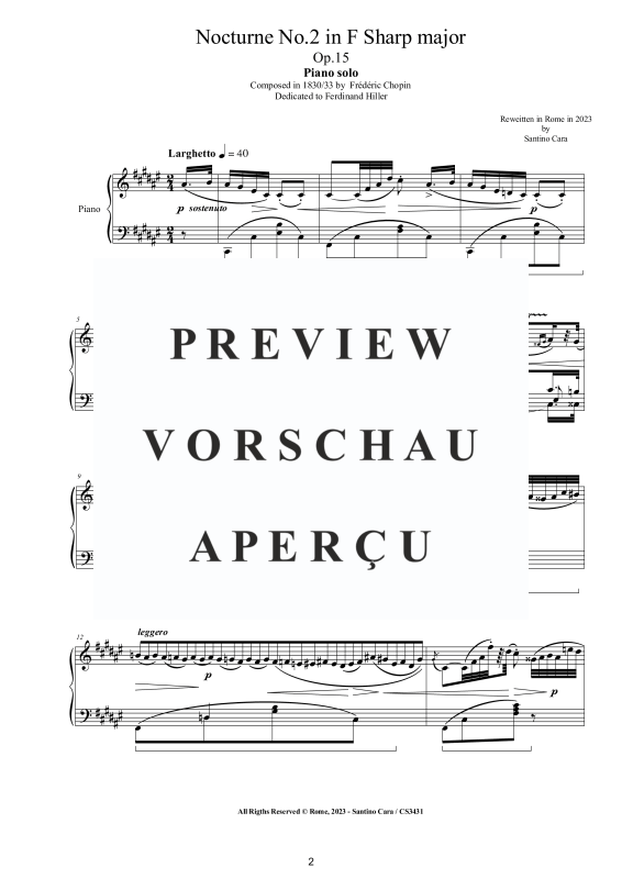 Produktgalerie: Seite 3 von 7 Nocturne Nr. 2 Fis-Dur op. 15, , Klavier Solo