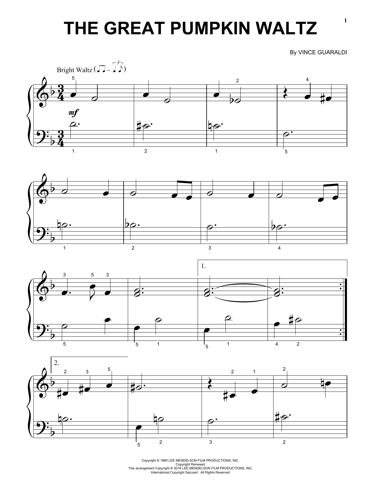 Produktgalerie: Seite 1 von 1 The Great Pumpkin Waltz, Vince Guaraldi, Klavier
