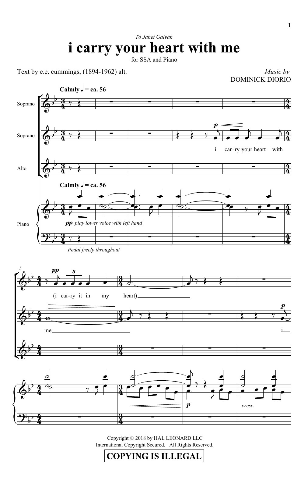Produktgalerie: Seite 1 von 1 I Carry Your Heart, Dominick DiOrio, Chor
