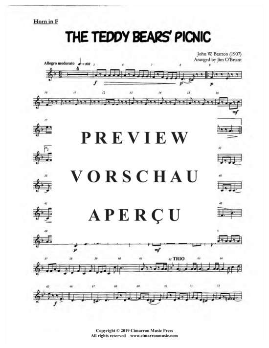 Produktgalerie: Seite 17 von 21 The Teddy Bear´s Picnic , , (Blechbläser Quintett)