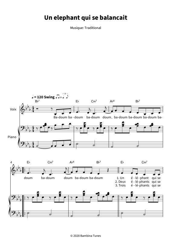 Produktgalerie: Seite 1 von 6 Un elephant qui se balancait, , Gesang und Klavier