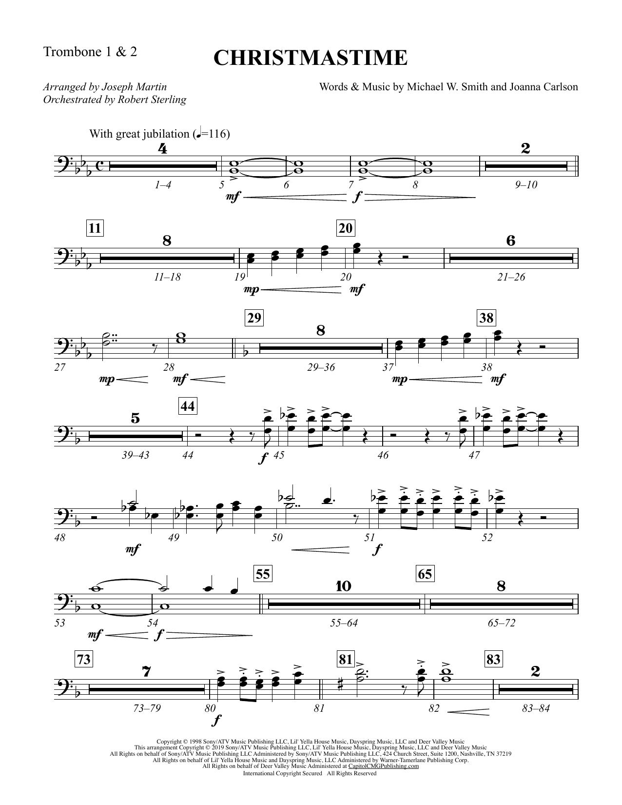 Product picture to: Christmastime (arr. Joseph M. Martin) - Trombone 1 & 2
