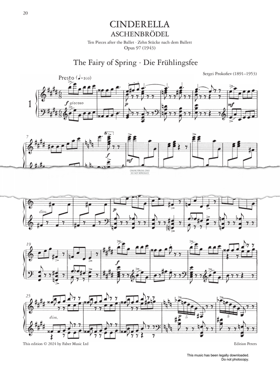 Produktgalerie: Seite 1 von 1 The Fairy Of Spring (from 'Cinderella' Ten Pieces Op.97), Sergei Prokofiev, Klavier