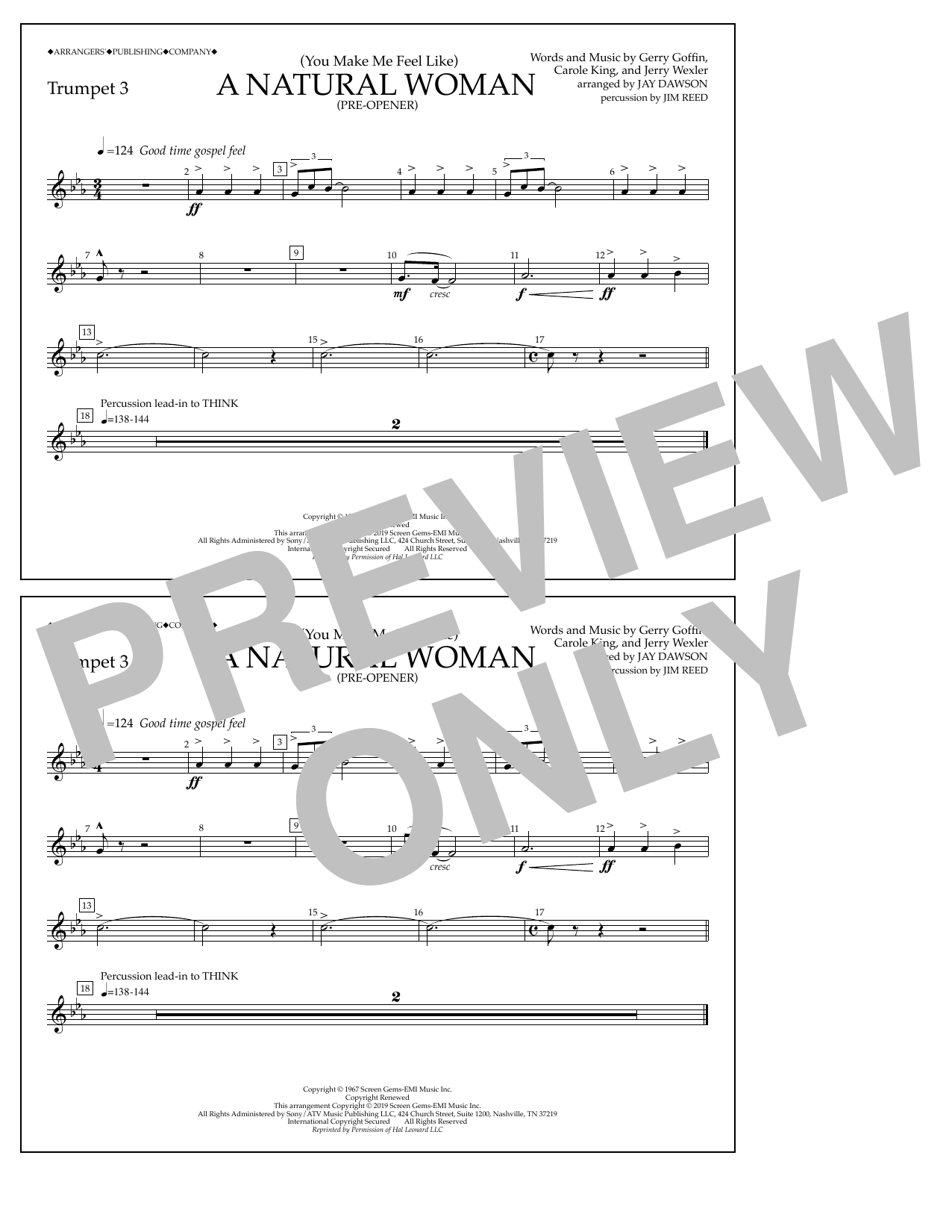 Produktbild zu: (You Make Me Feel Like) A Natural Woman (Pre-Opener) (arr. Jay Dawson) - Trumpet 3
