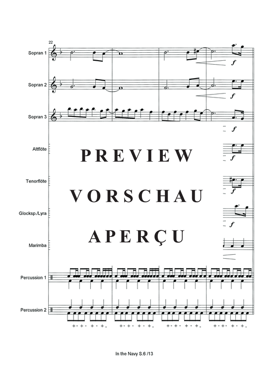 Produktgalerie: Seite 9 von 14 In the Navy , Village People, (Flöten-Quintett + Percussion)