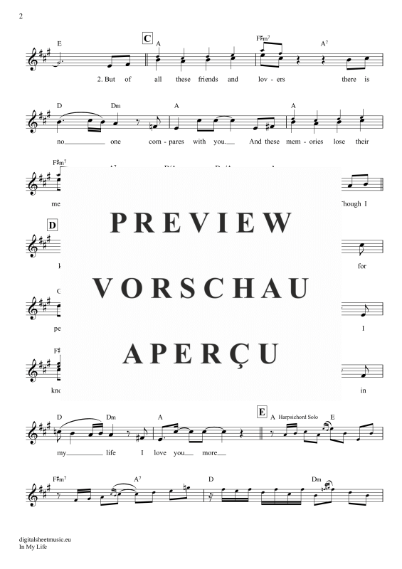 Product gallery: Page 6 of 7 In My Life, Beatles, The, (Keyboard)