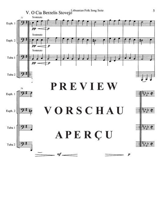 Product gallery: Page 7 of 16 Lithuanian Folk Song Suite , , (Tuba Quartett EETT)