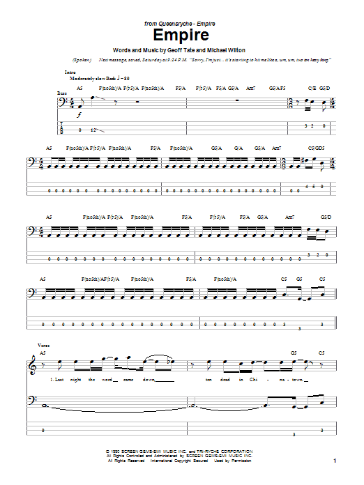 Produktgalerie: Seite 1 von 1 Empire, Queensryche, E-Bass