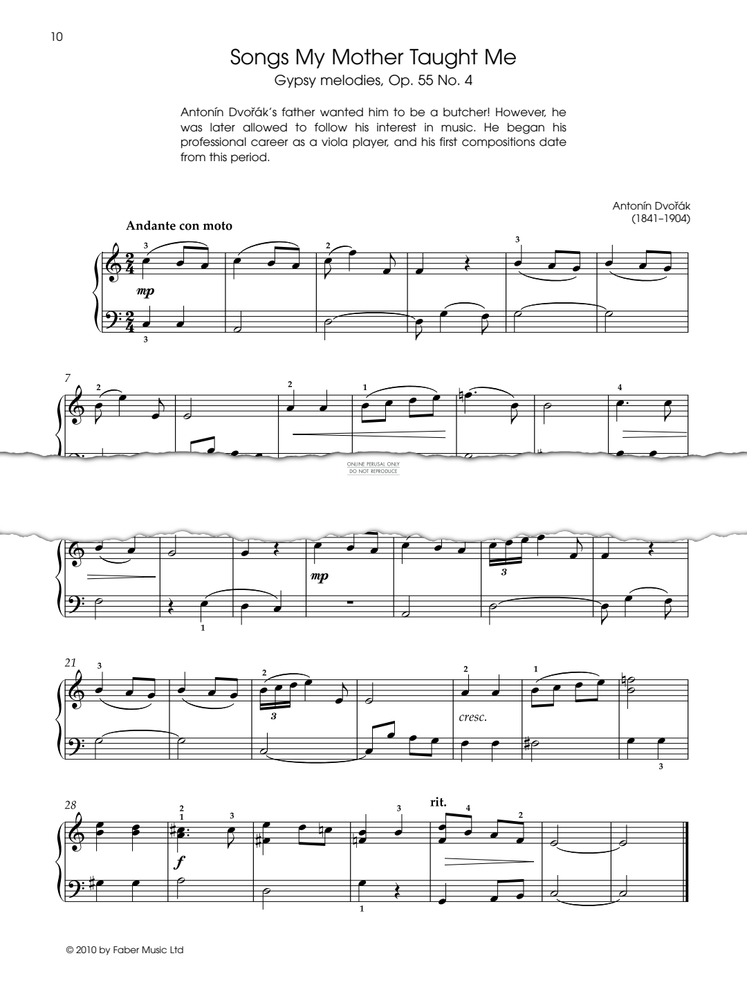 gallery: Songs My Mother Taught Me (Gypsy Melodies, Op. 55 No. 4), Antonín Dvorák