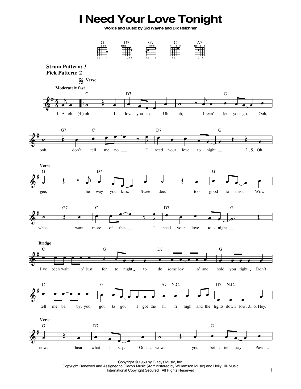 Produktgalerie: Seite 1 von 1 I Need Your Love Tonight, Elvis Presley, Gitarre