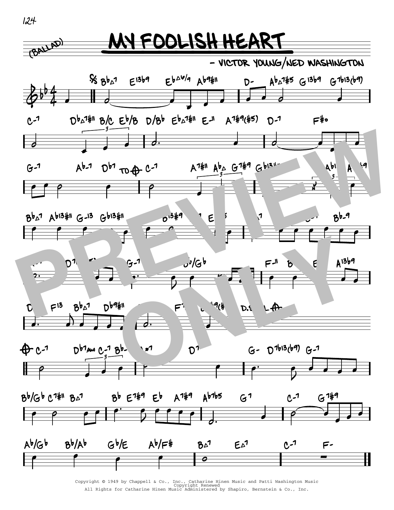 Product gallery: Page 1 of 1 My Foolish Heart (arr. David Hazeltine), Victor Young