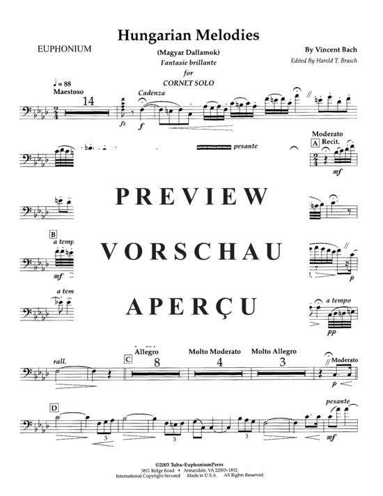 gallery: Hungarian Melodies , , (Euphonium/Kornett + Klavier)