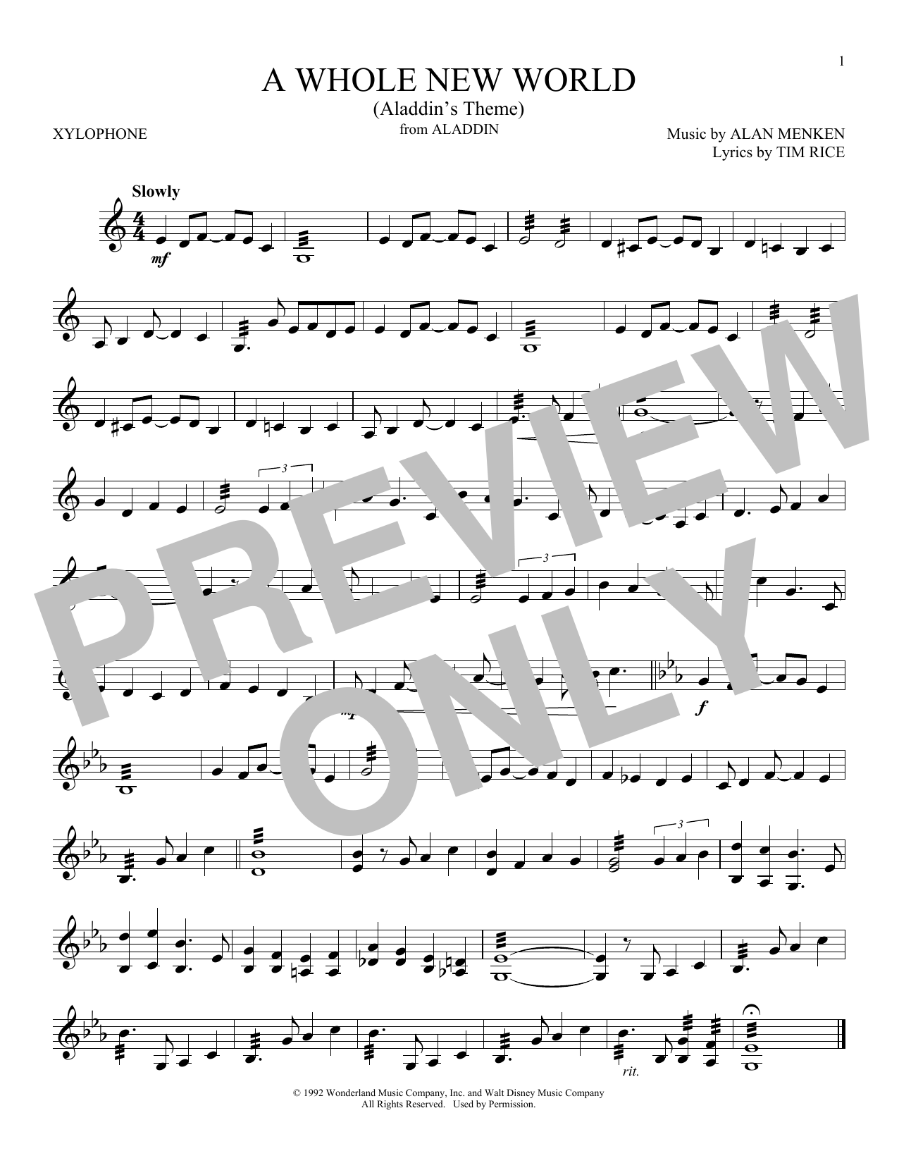 Produktbild zu:  A Whole New World (from Aladdin) - Alan Menken & Tim Rice