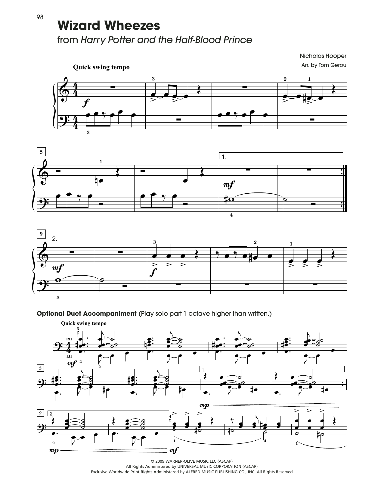 Product picture to: Wizard Wheezes (from Harry Potter) (arr. Tom Gerou)