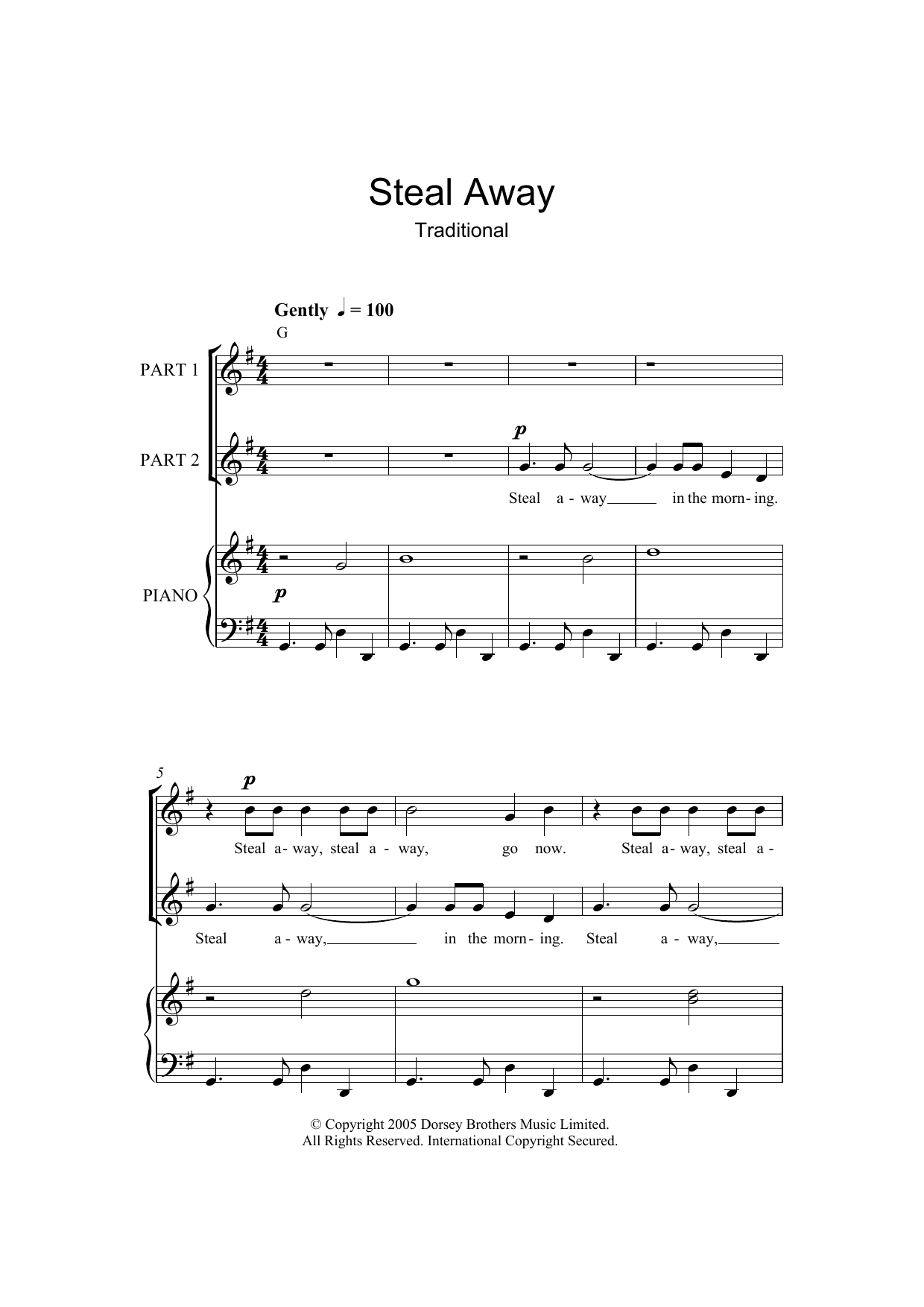 Product gallery: Page 1 of 1 Steal Away (arr. Rick Hein), Traditional Spiritual