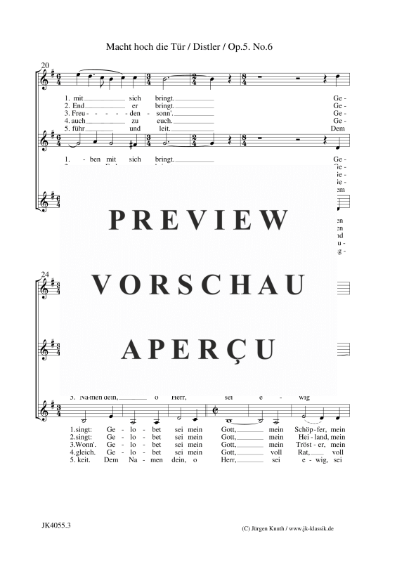 gallery: Macht hoch die Tür (Der Jahrkreis, Op. 5, No. 6), , (Frauenchor SSA)