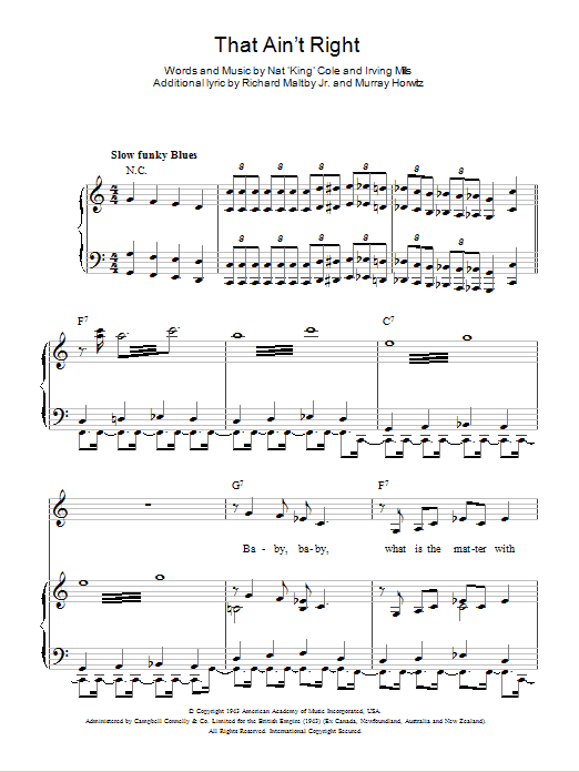 Product gallery: Page 1 of 1 That Ain't Right, Nat King Cole