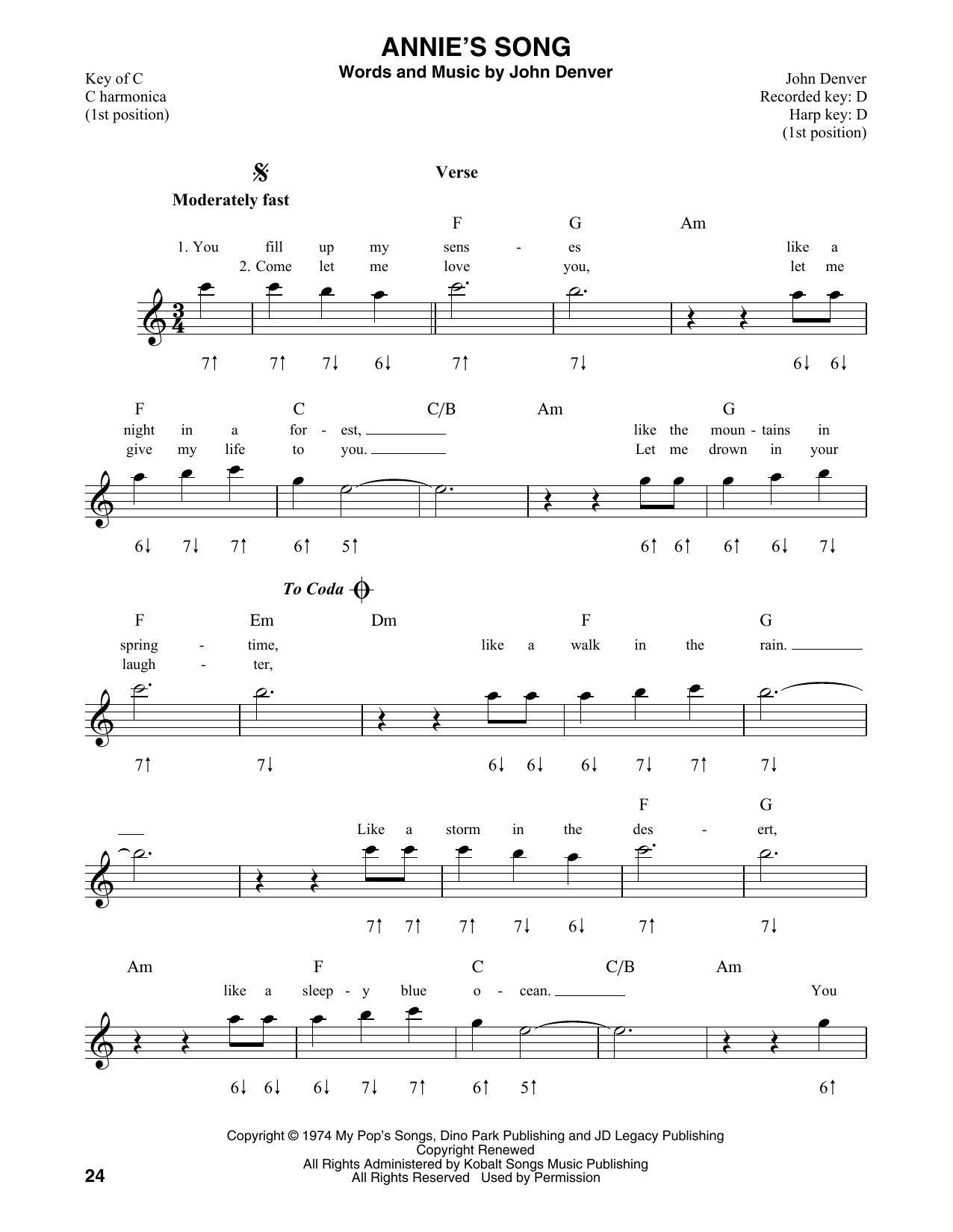 Product gallery: Page 1 of 1 Annie's Song, John Denver