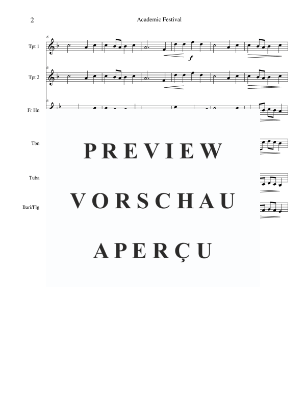 Product gallery: Page 4 of 11 Academic Festival Overture, , Brass Quintet