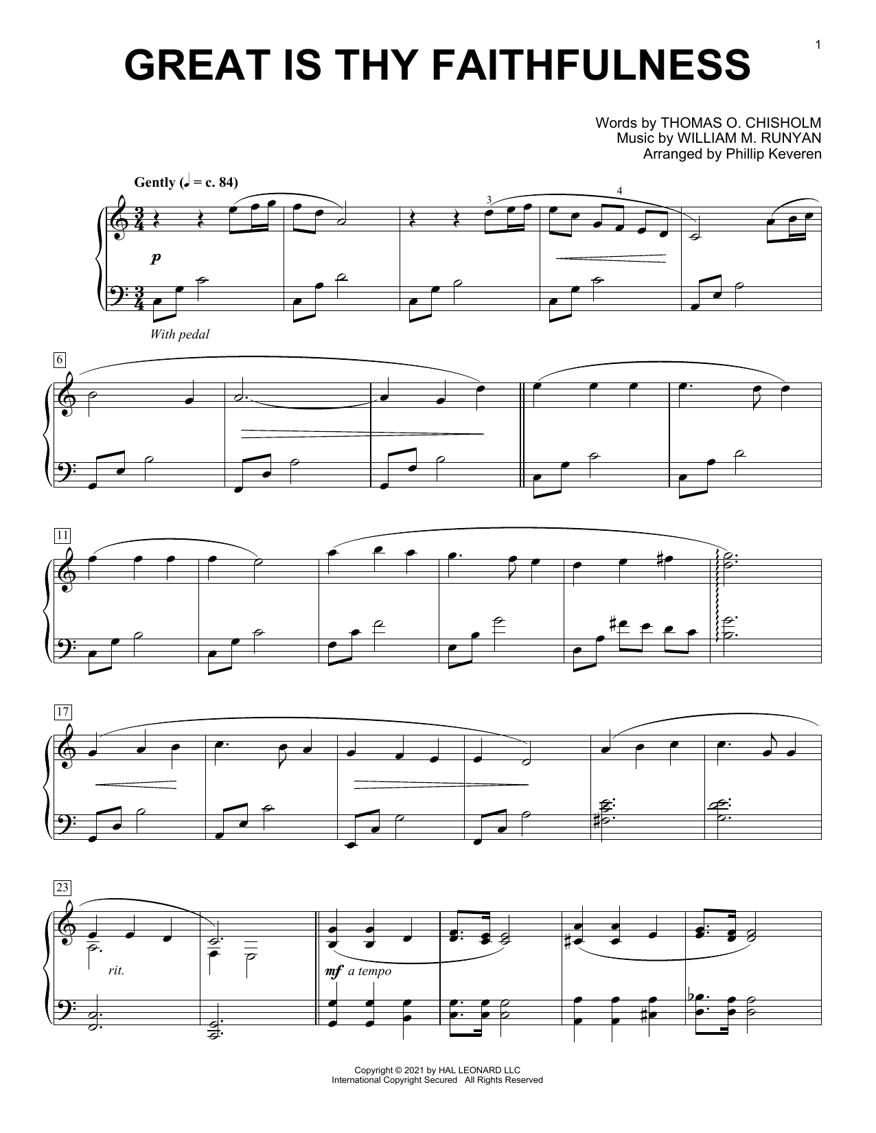 Produktbild zu: Great Is Thy Faithfulness (arr. Phillip Keveren)