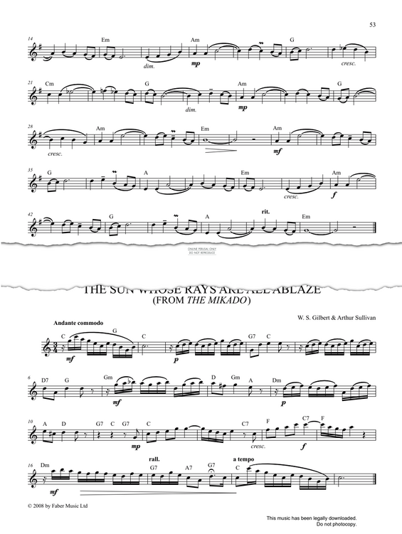 Product gallery: Page 1 of 1 The Sun Whose Rays Are All Ablaze (from 'The Mikado'), Arthur S. Sullivan