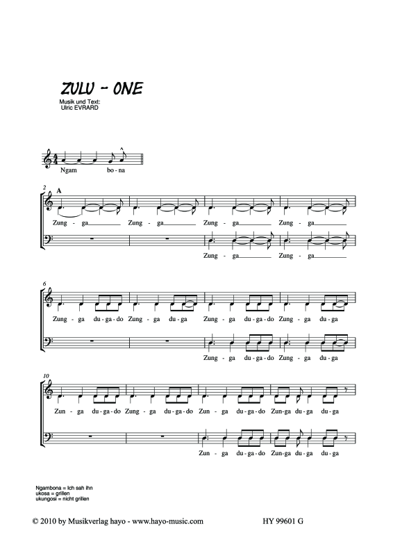 Product gallery: Page 1 of 9 Zulu One, , (mixed choir)