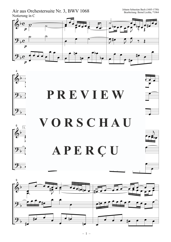 Produktgalerie: Seite 2 von 5 Air aus Orchestersuite Nr. 3, BWV 1068, , Posaunenchor