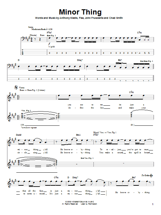 Produktgalerie: Seite 1 von 1 Minor Thing, Red Hot Chili Peppers, E-Bass