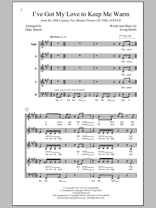 Produktbild zu: I've Got My Love To Keep Me Warm (arr. Deke Sharon)