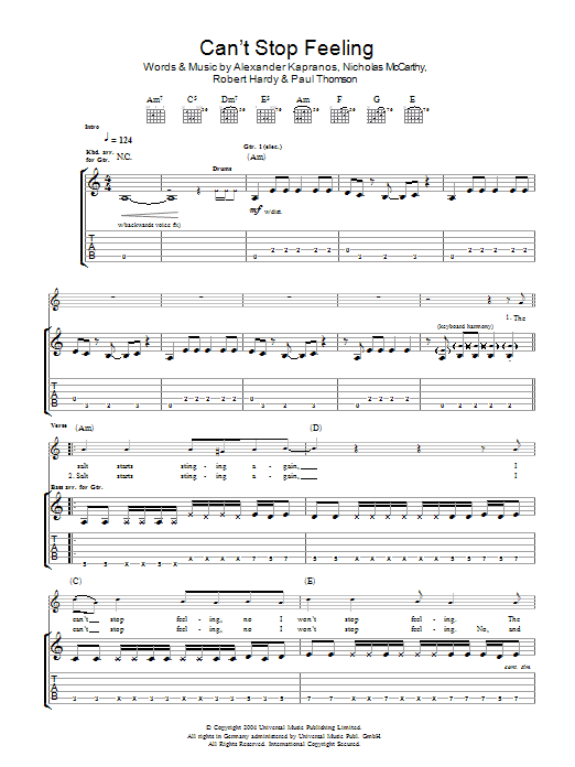Product gallery: Page 1 of 1 Can't Stop Feeling, Franz Ferdinand