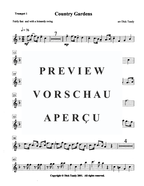 Produktgalerie: Seite 9 von 11 Country Gardens, , Blechbläser Quintett