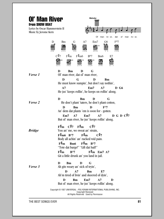 Product gallery: Page 1 of 1 Ol' Man River, Jerome Kern